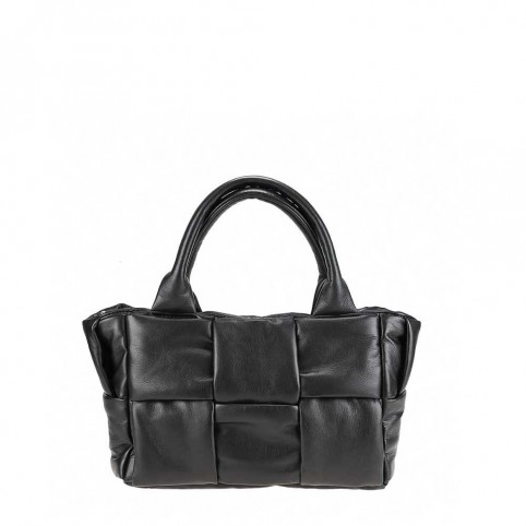 Handbag in woven nappa leather