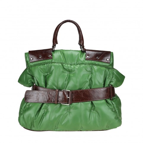 Hobo bag in synthetic down and leather Buckle motif