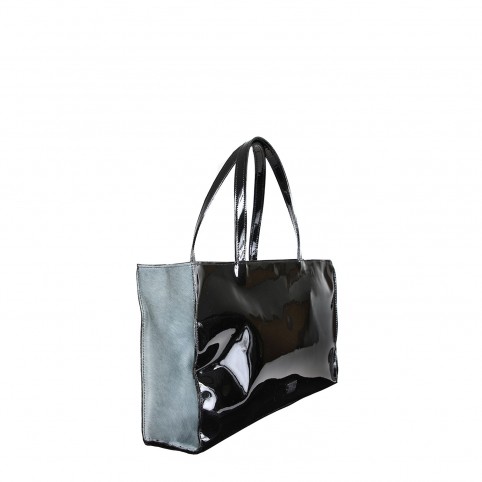 Tote E/W in Patent and Horsy leather
