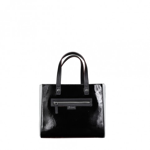 Tote in Patent and Horsy leather