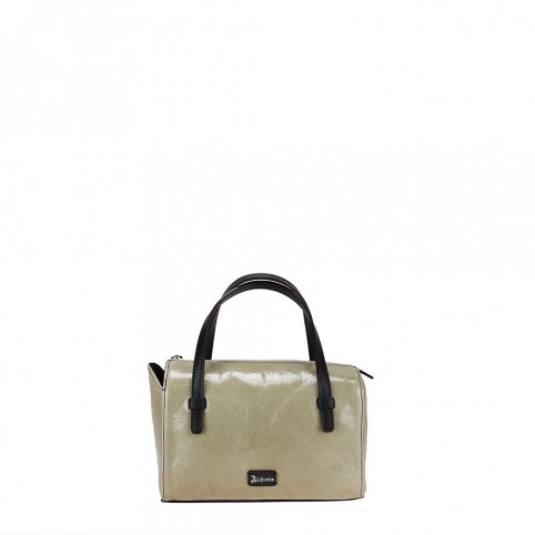 Hand bag small in two-tone calfskin