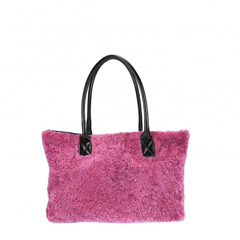 Tote E/W bag in Sheepskin and synthetic down