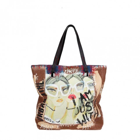 Tote in Canvas/Pelle Faces
