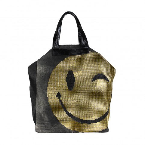 Smile Canvas/leather Tote N/S