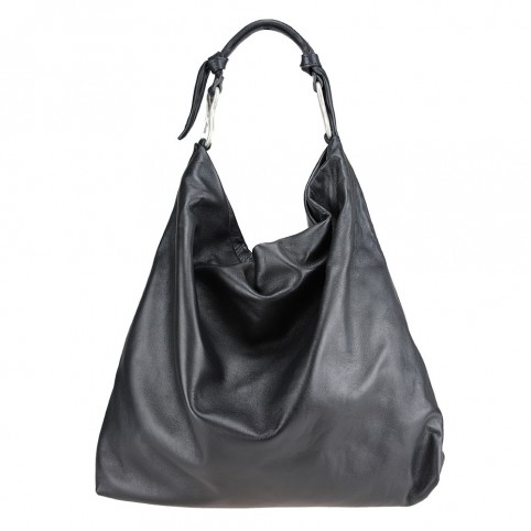 Shoulder bag in nappa leather with hook handle