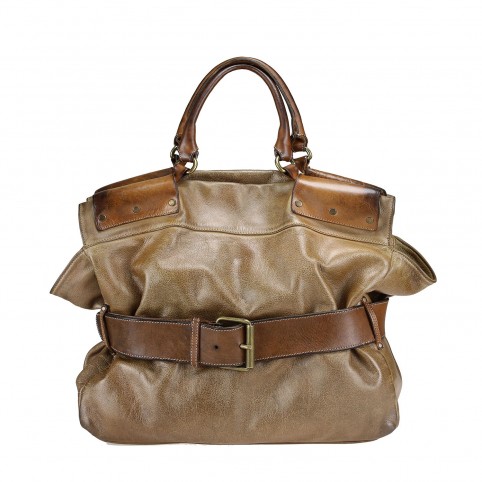 Calfskin handbag with Buckle pattern Mestizo treatment